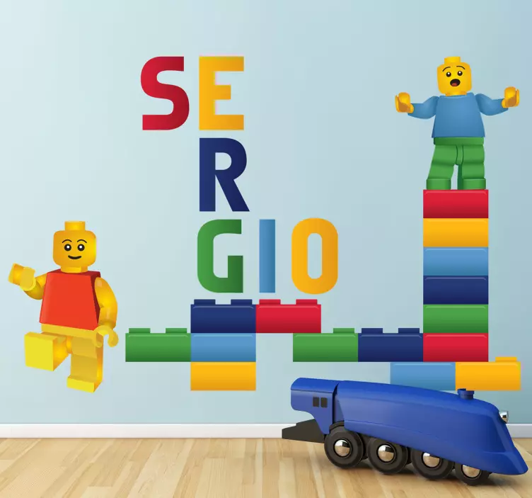 Vinilo infantil nombre personalizable lego - TenVinilo