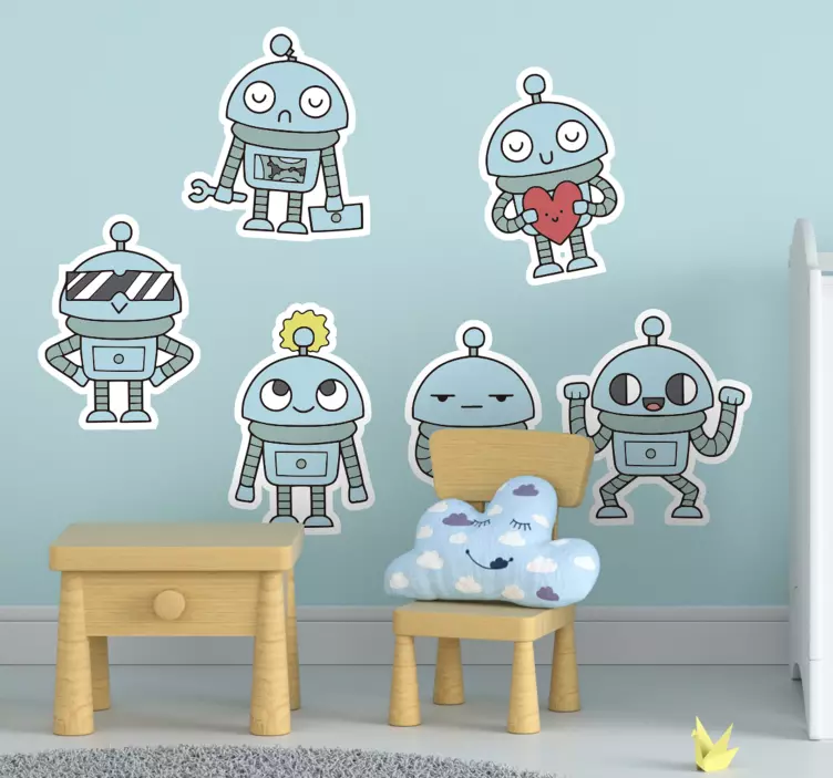 Vinilo de robots para dormitorio infantil - TenVinilo