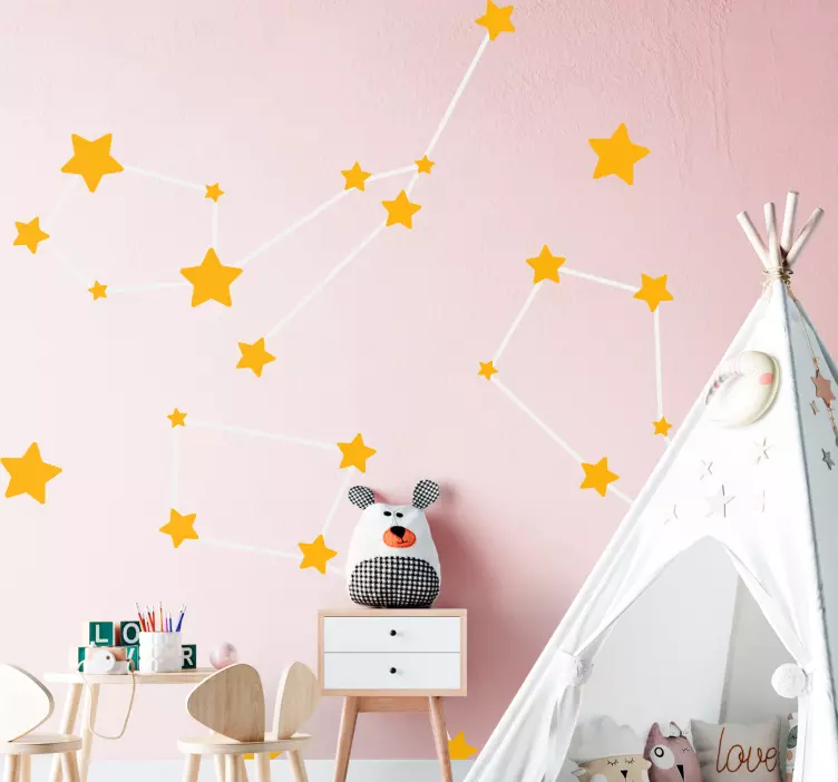 Vinilo infantil para pared patrones de estrellas brillantes - TenVinilo