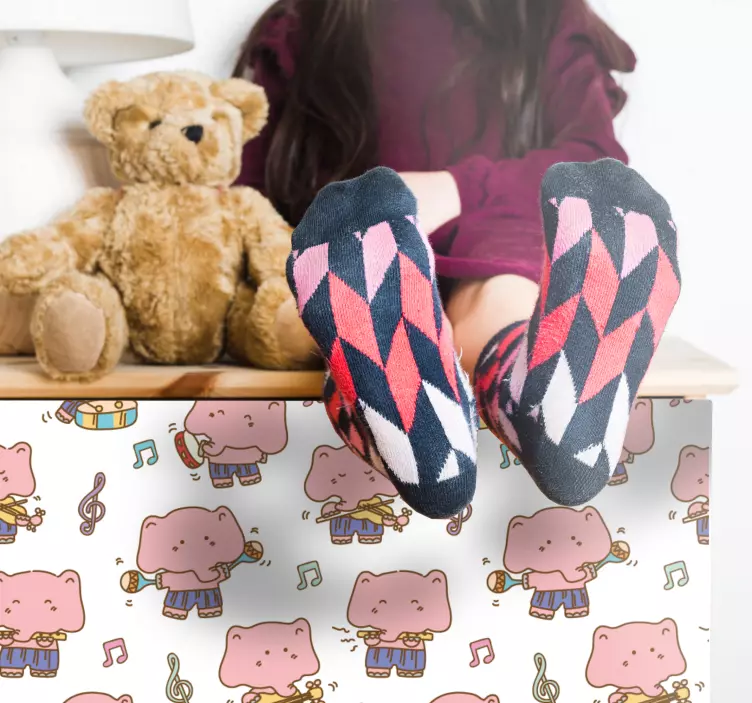 Vinilo infantil para pared personajes de dibujos musicales - TenVinilo