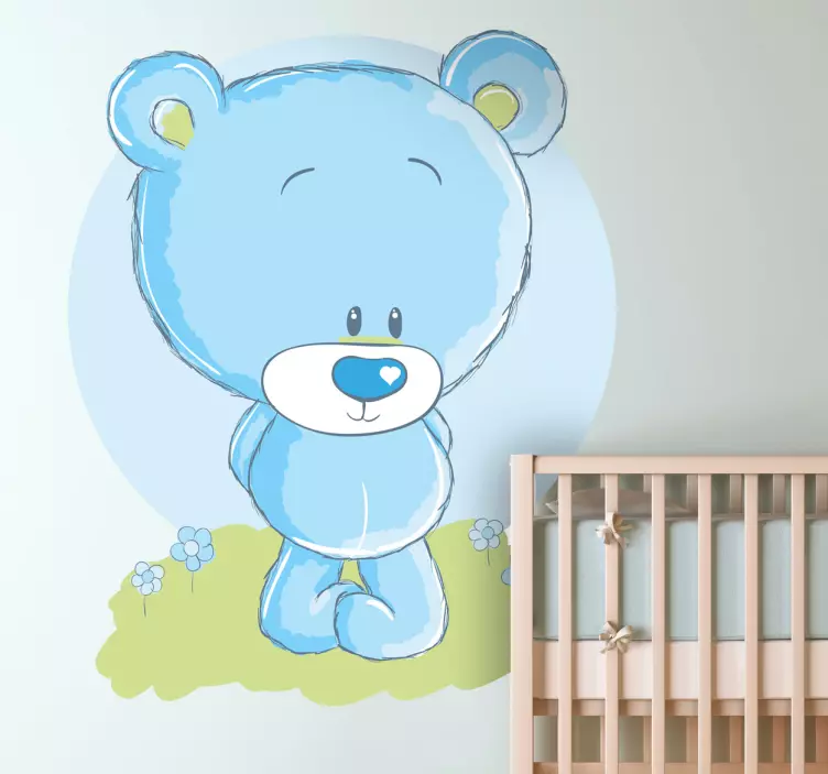 Vinilo infantil peluche azul pastel - TenVinilo