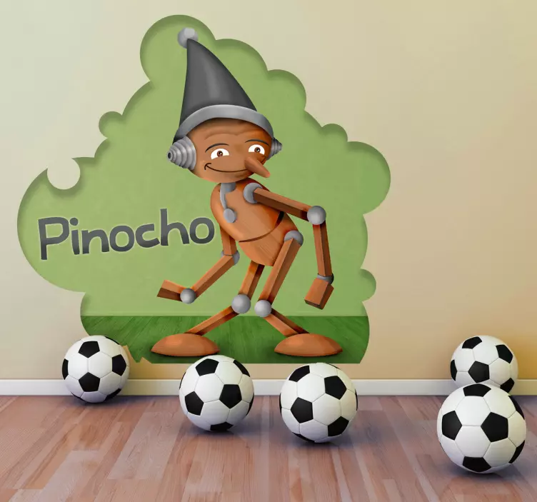 Vinilo infantil Pinocho con texto - TenVinilo