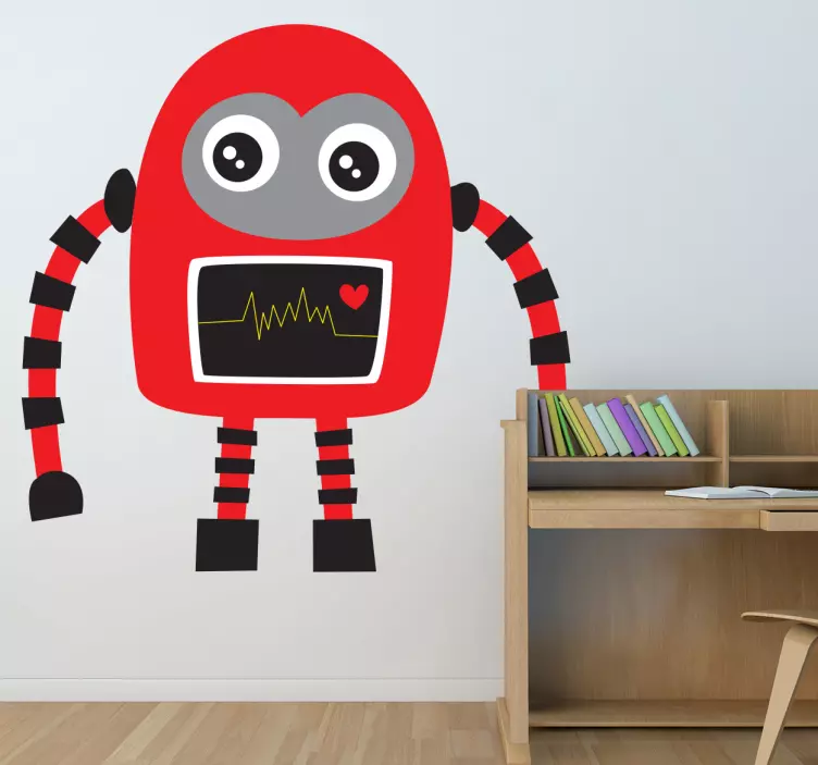 Vinilo infantil robot de color rojo - TenVinilo