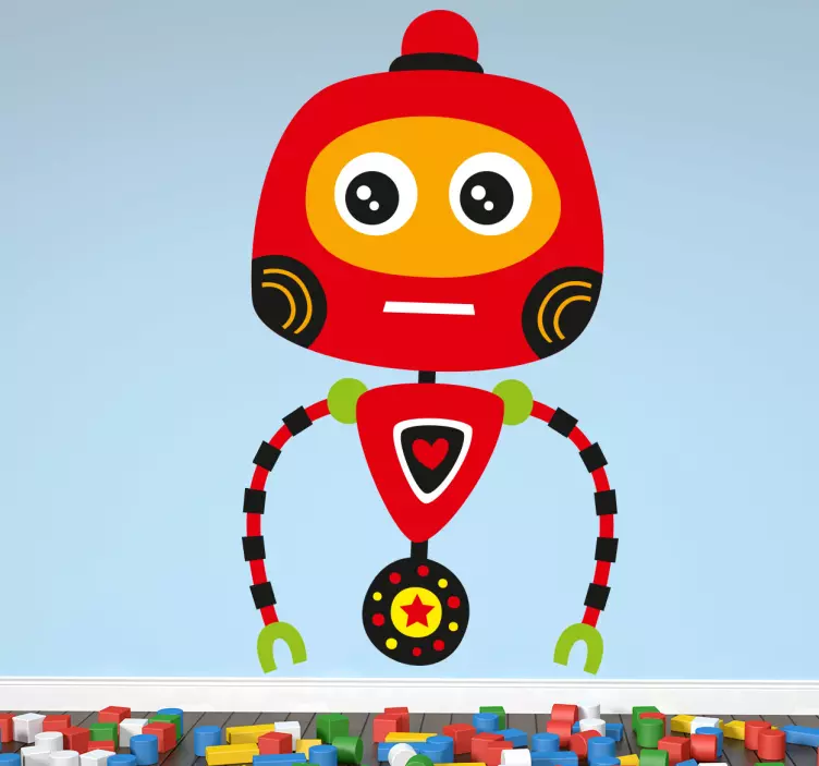 Vinilo infantil robot rojo - TenVinilo