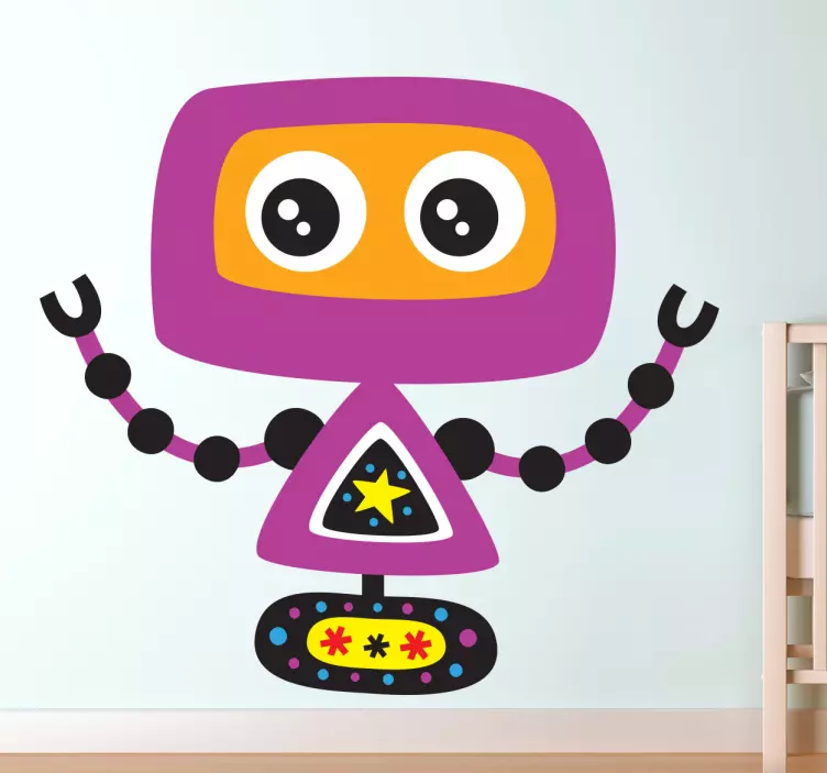 Vinilo infantil robot violeta - TenVinilo