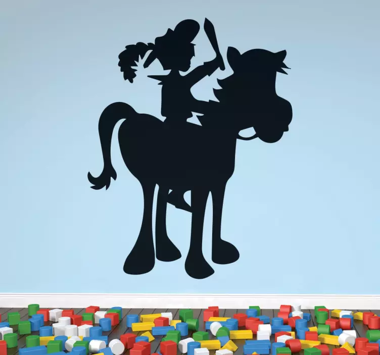 Vinilo infantil silueta caballero - TenVinilo