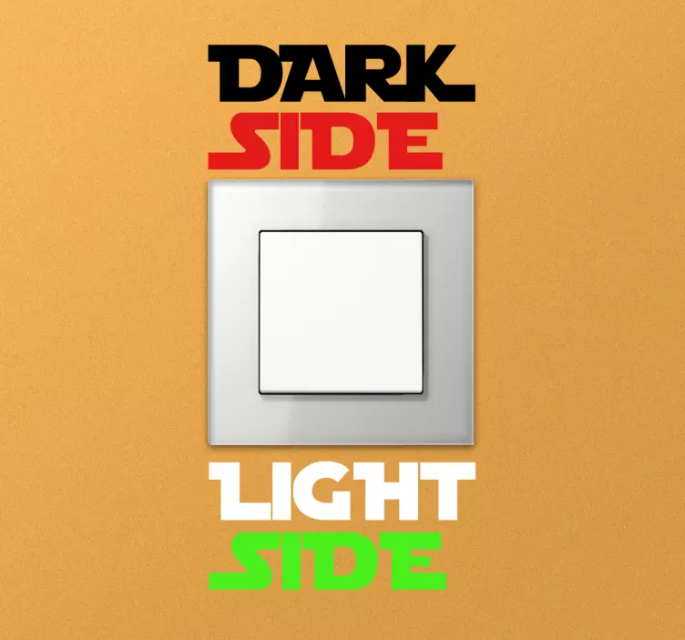 Vinilo interruptor lado oscuro y lado claro - TenVinilo