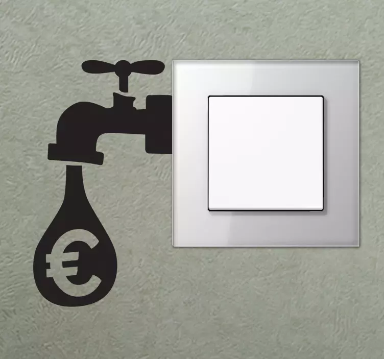 Pegatina para interruptor grifo dinero - TenVinilo