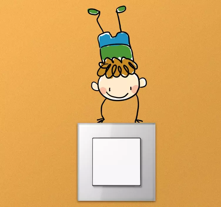 Vinilo infantil interruptor niño piruetas - TenVinilo