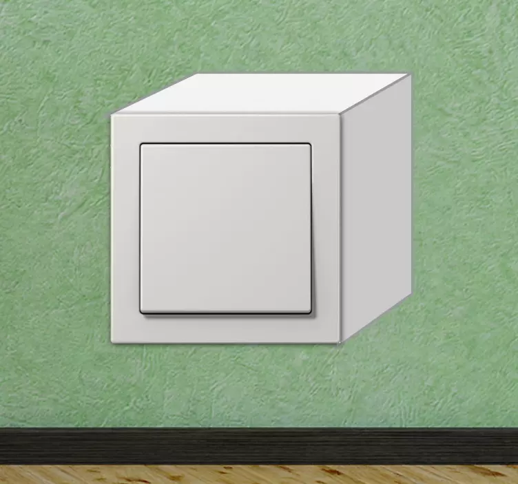 Vinilo 3d interruptor simulación cubo - TenVinilo