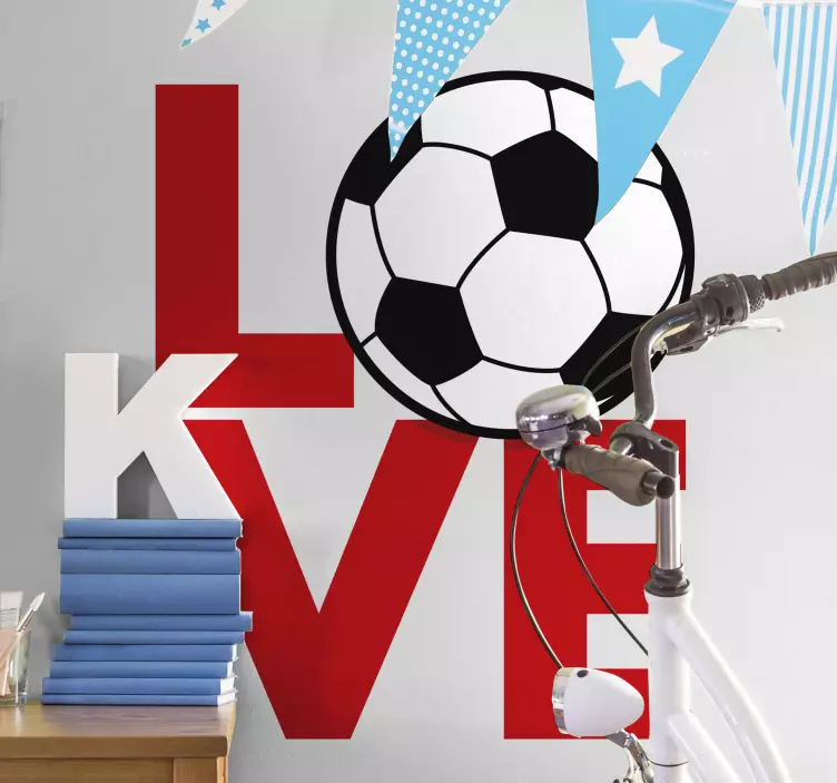 Vinilo love fútbol pelota - TenVinilo