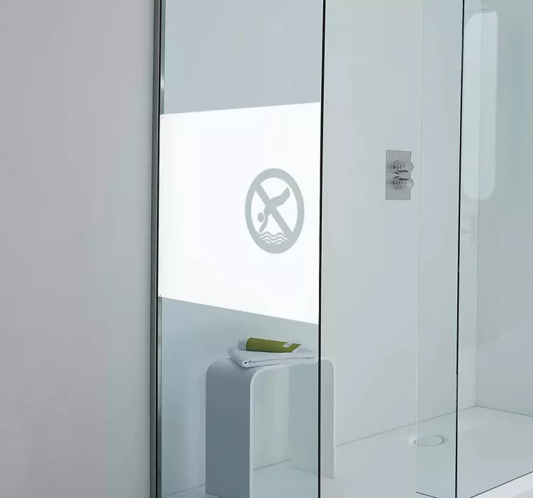 Vinilo mampara baño señal de no nadar - TenVinilo