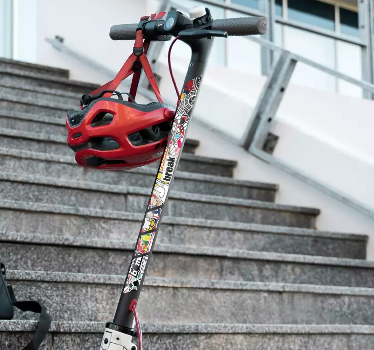Adhesivo monopatín patinete pegatina bomba - TenVinilo