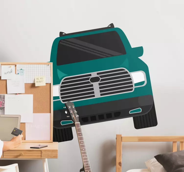 Vinilo motor ilustración de camión con estilo - TenVinilo