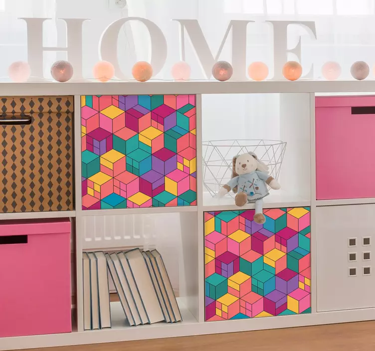 Vinilo para mueble Bloques 3d - TenVinilo