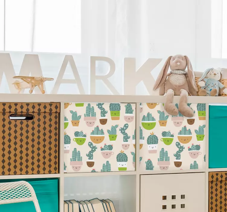 Vinilo para mueble Macetas de cactus - TenVinilo