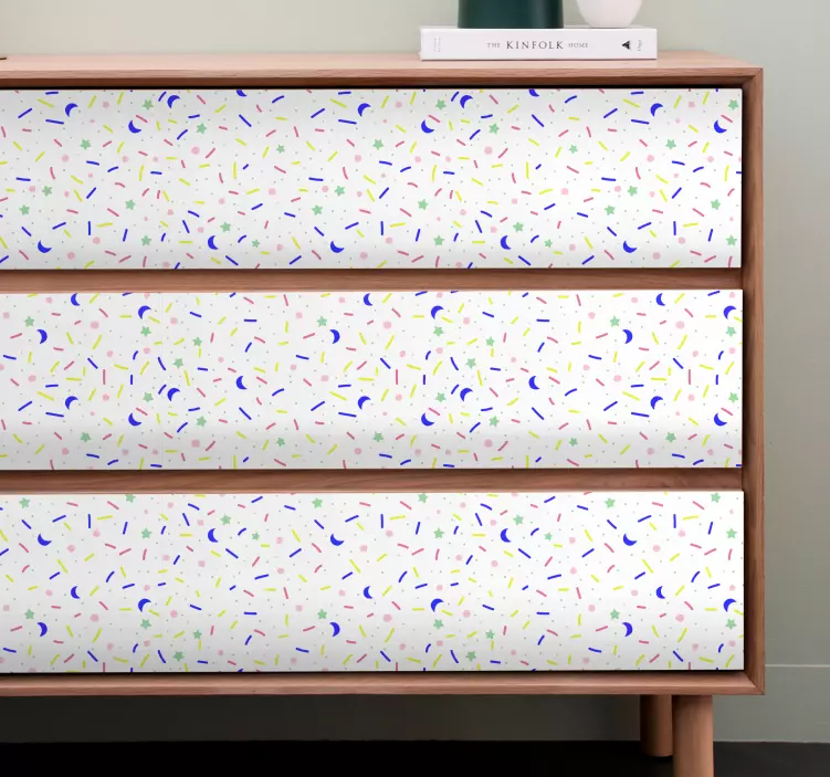 Vinilo para mueble Patrón de chispas de colores - TenVinilo