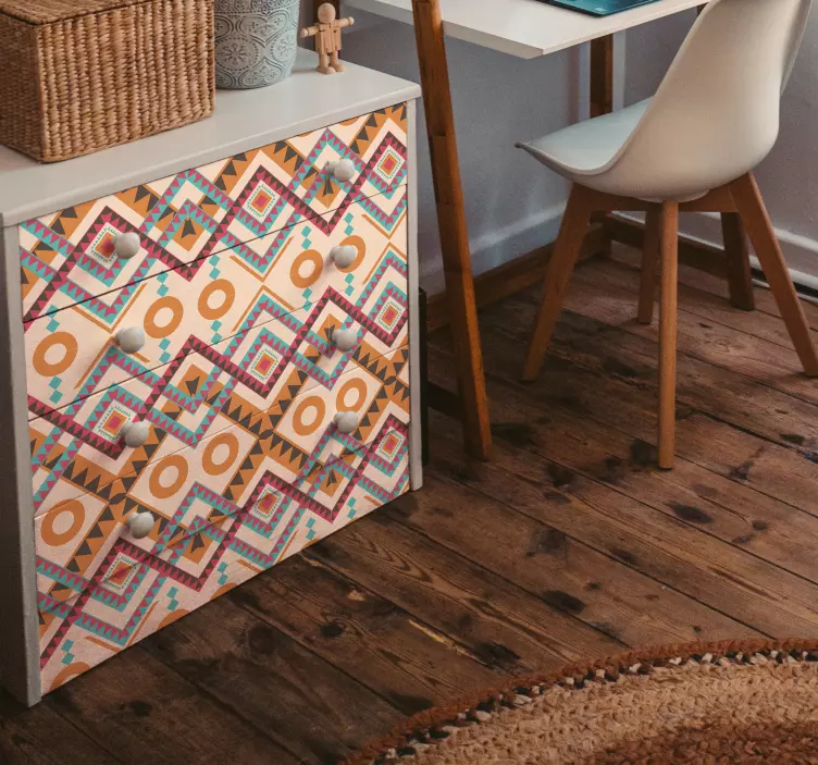 Vinilo para mueble Patrón de diamantes multicolores - TenVinilo