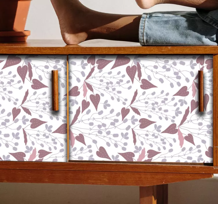 Vinilo para mueble Patrón de flores vintage pastel - TenVinilo