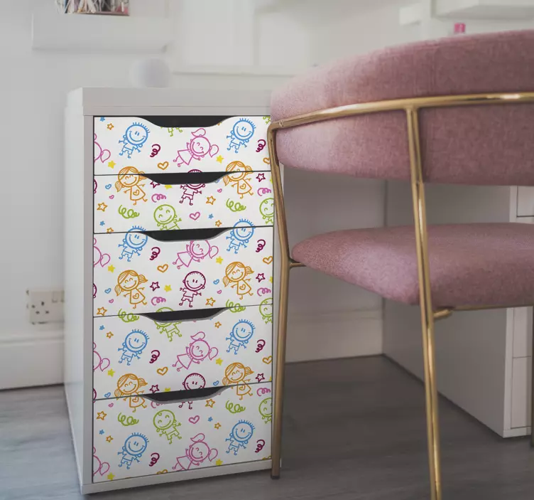 Vinilo para muebles infantiles niños felices - TenVinilo