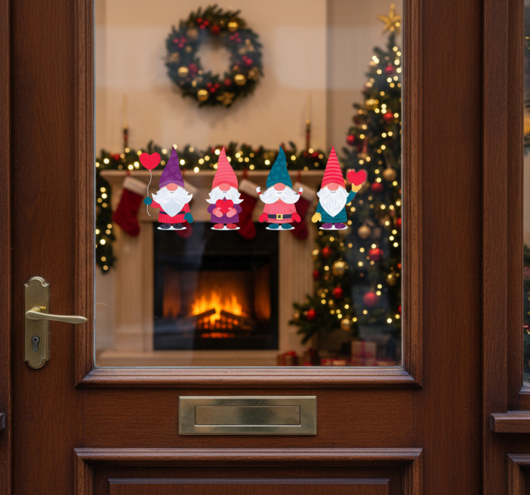 Vinilo navideño duendes de santa - TenVinilo