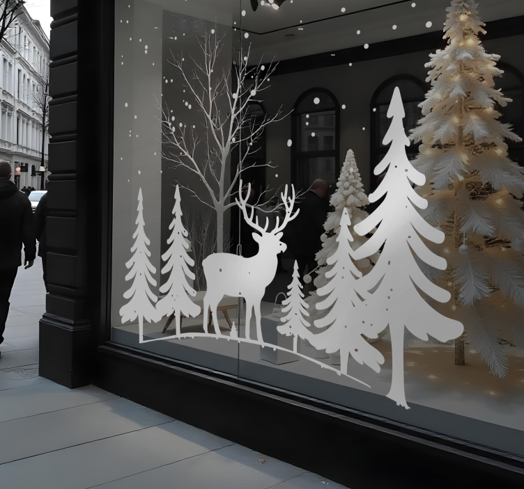 Vinilo navideño escena de invierno - TenVinilo