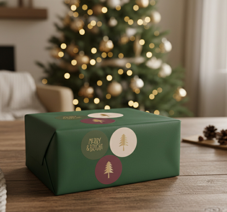 Vinilo navideño patrón clásico de fiesta - TenVinilo