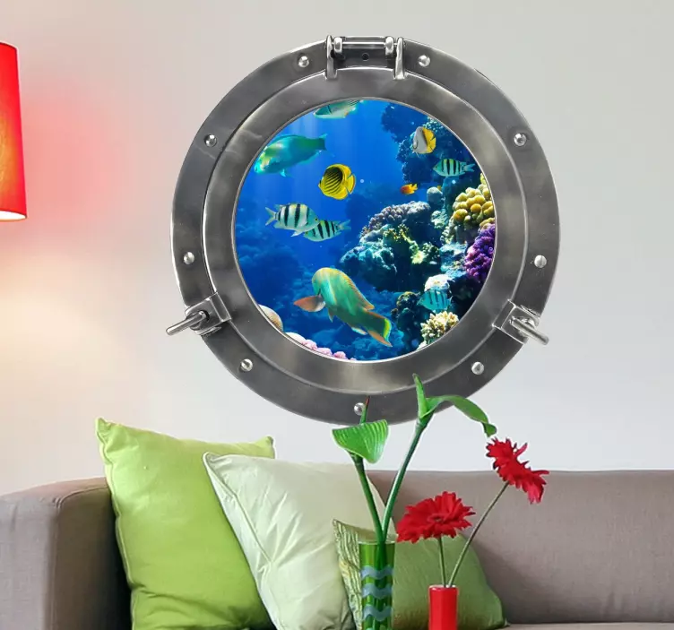 Vinilo 3d pared ojo de buey personalizable - TenVinilo
