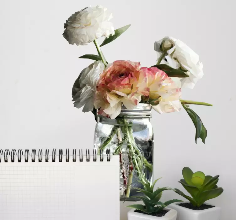 Vinilo ornamental floral geométrico - TenVinilo