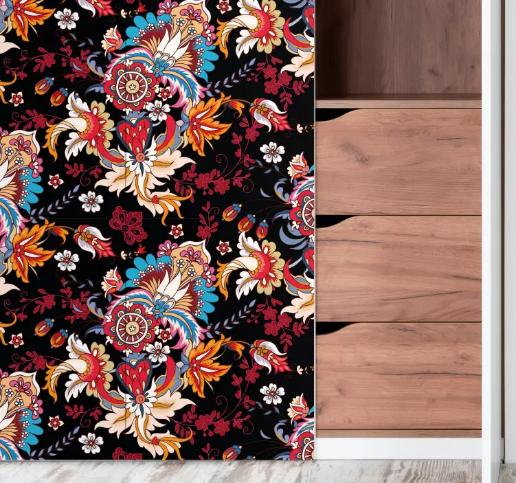 Vinilo ornamental motivo botánico vibrante - TenVinilo