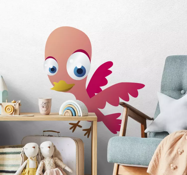 Vinilo pájaro rosa - TenVinilo