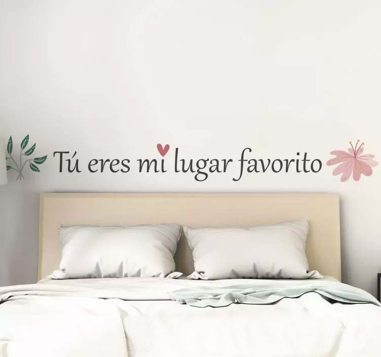 Vinilo pared dormitorio a frase eres mi lugar - TenVinilo
