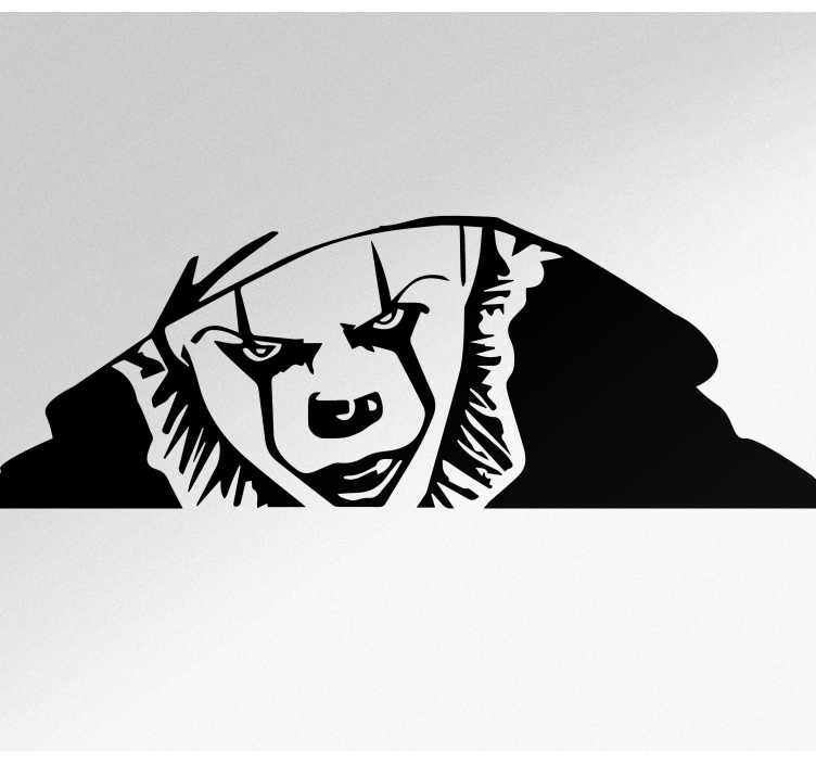 Pegatina para coche Asustándolo payaso asomando - TenVinilo