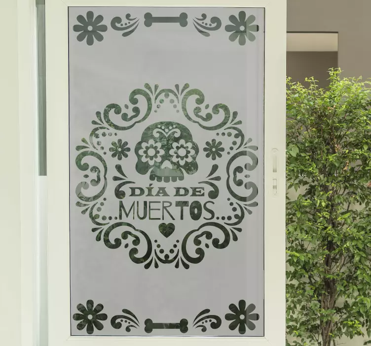 Vinilo para ventana del día de los muertos - TenVinilo