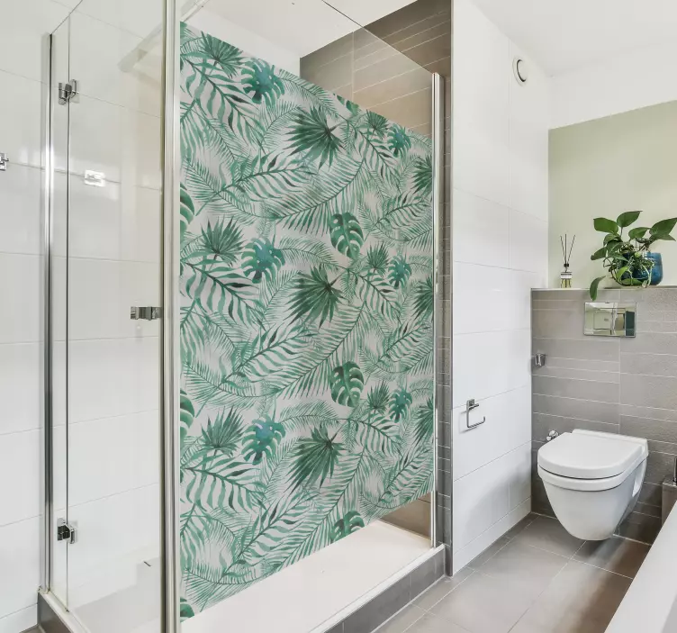 Vinilo para ducha plantas tropicales - TenVinilo