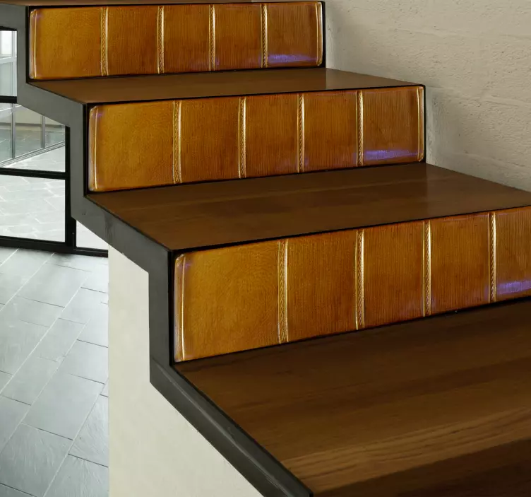 Vinilo para escalera lomo de libro - TenVinilo