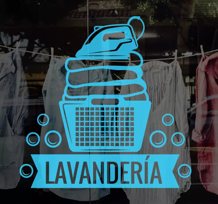 Vinilo escaparate Canasta de lavandería - TenVinilo
