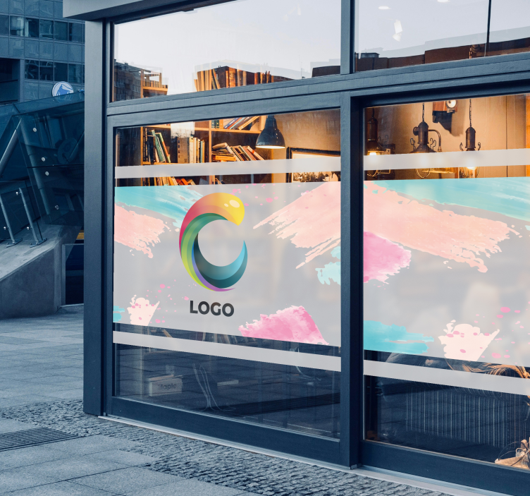 Vinilo escaparate logotipo fundido en traslúcido - TenVinilo