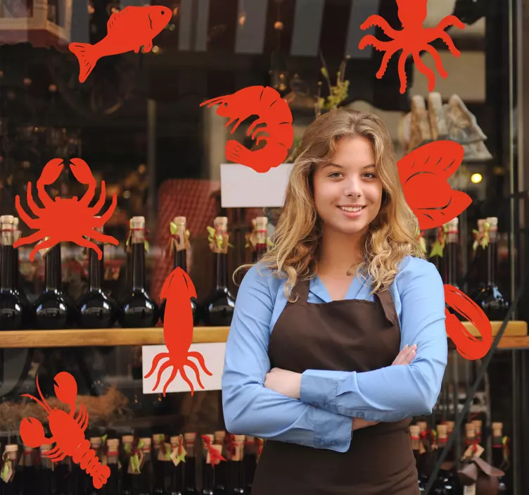 Vinilo para escaparate pescadería - TenVinilo