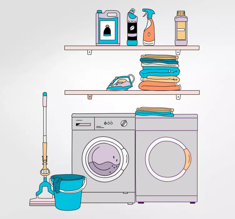 Vinilo escaparate Productos de lavanderia - TenVinilo