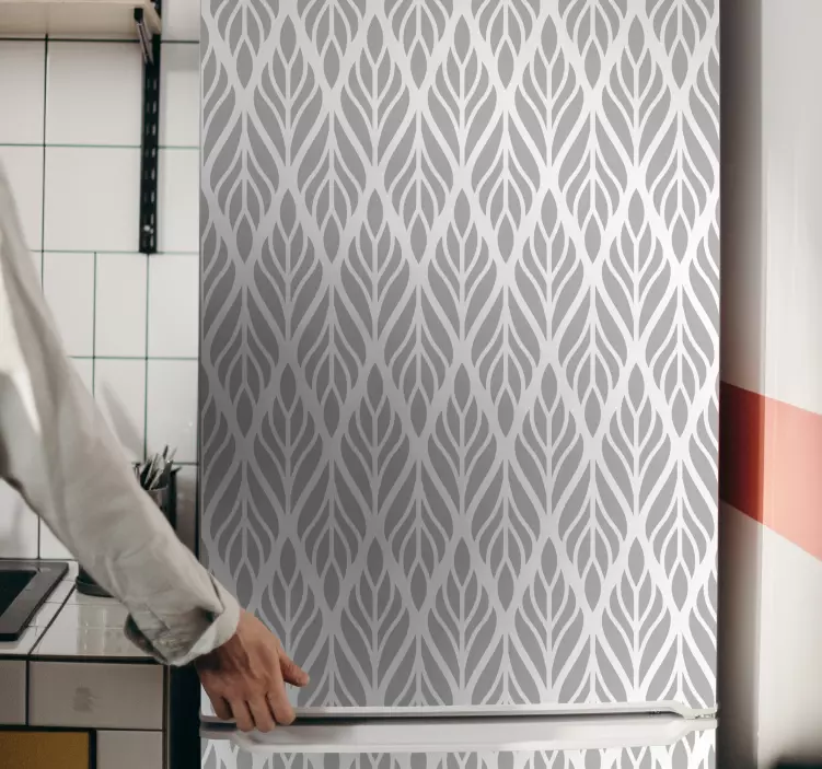 Vinilo para heladera elegantes motivos de hojas - TenVinilo