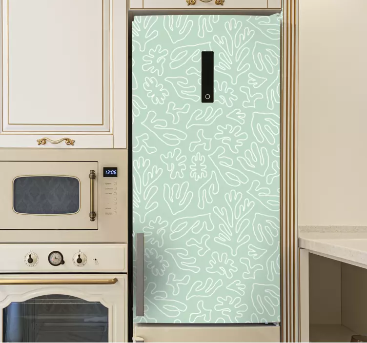 Vinilo para heladera estilo de arreglo botánico - TenVinilo