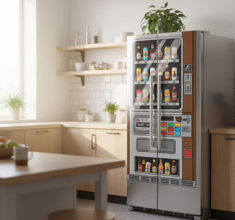 Vinilo para heladera máquina expendedora de cerveza - TenVinilo