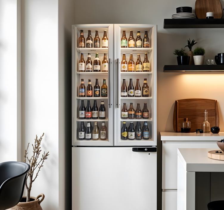 Vinilo para heladera marcas de cerveza - TenVinilo