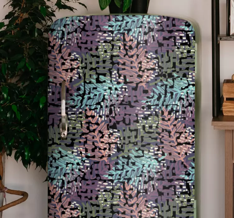 Vinilo para heladera patrones de hojas florales - TenVinilo