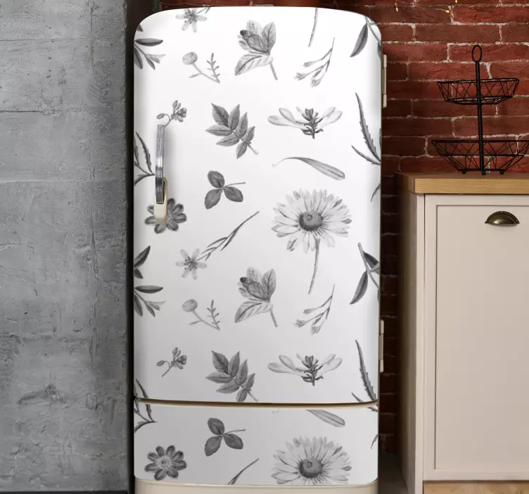 Vinilo para heladera protector botánico - TenVinilo