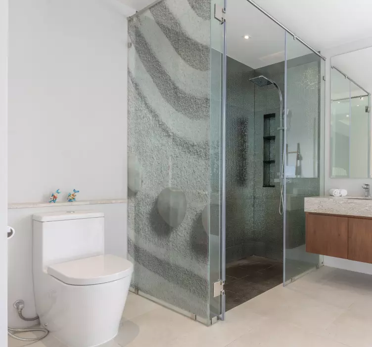 Vinilo mampara ducha recinto zen camino arena - TenVinilo