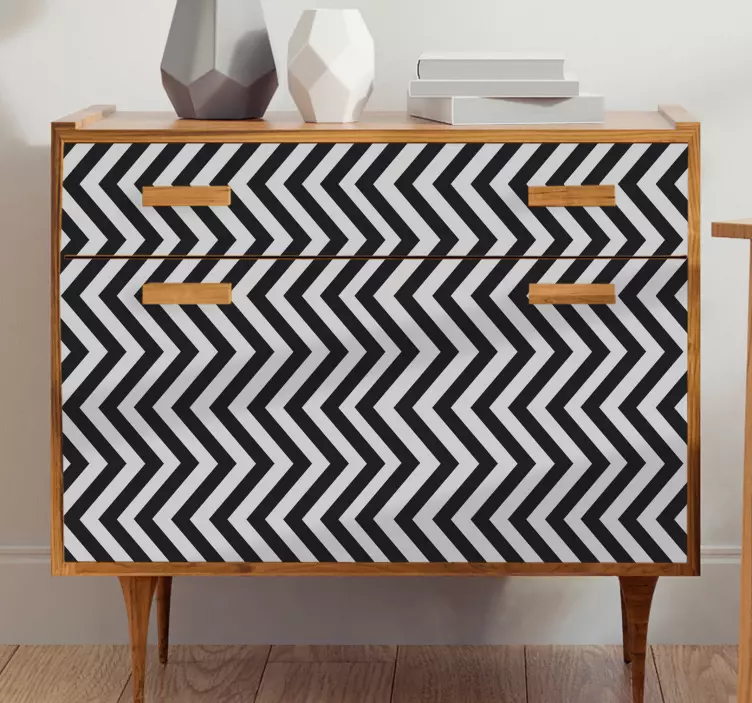 Vinilo para mueble acento de patrón chevron - TenVinilo