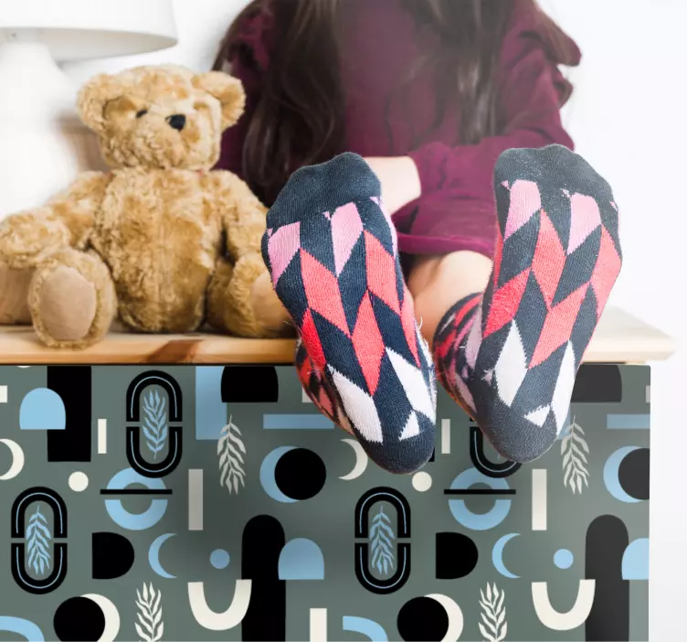 Vinilo para mueble diseño gris con patrón - TenVinilo