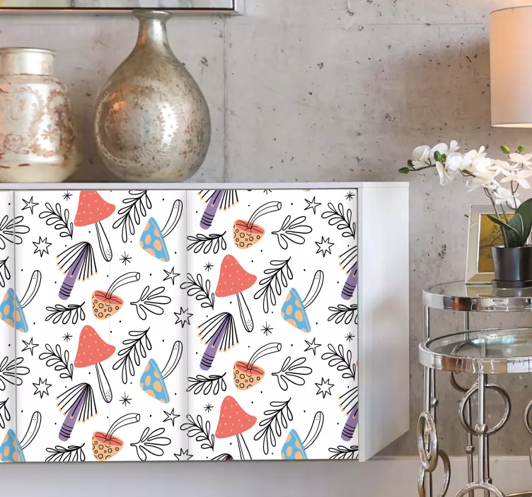 Vinilo para mueble patrones de naturaleza coloridos - TenVinilo